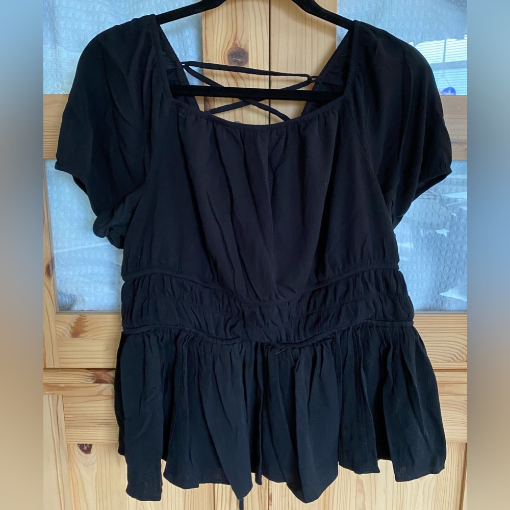 Torrid Elegant Black Peplum Blouse